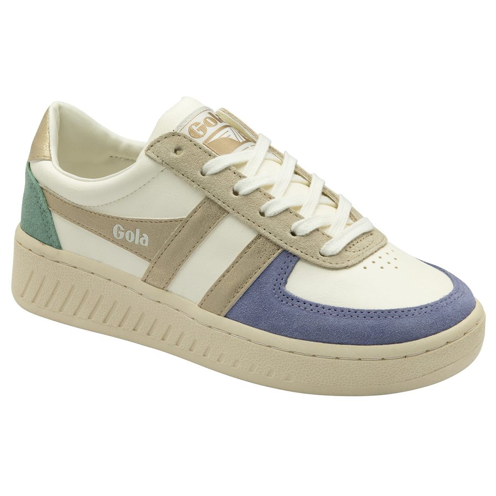 Gola Classics Grandslam Quadrant Sneakers Blancos Lavanda Dorados Verdes Mexico | IJB-864701