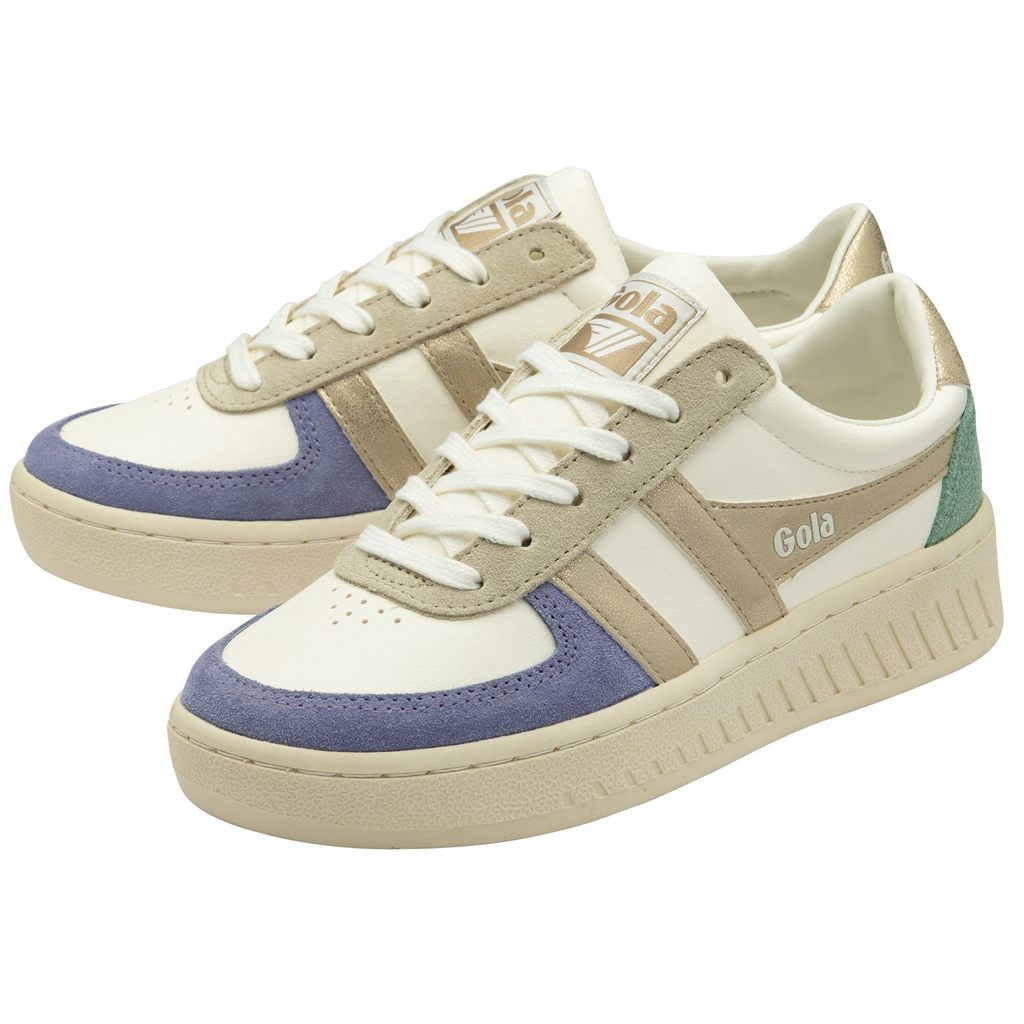 Gola Classics Grandslam Quadrant Sneakers Blancos Lavanda Dorados Verdes Mexico | IJB-864701