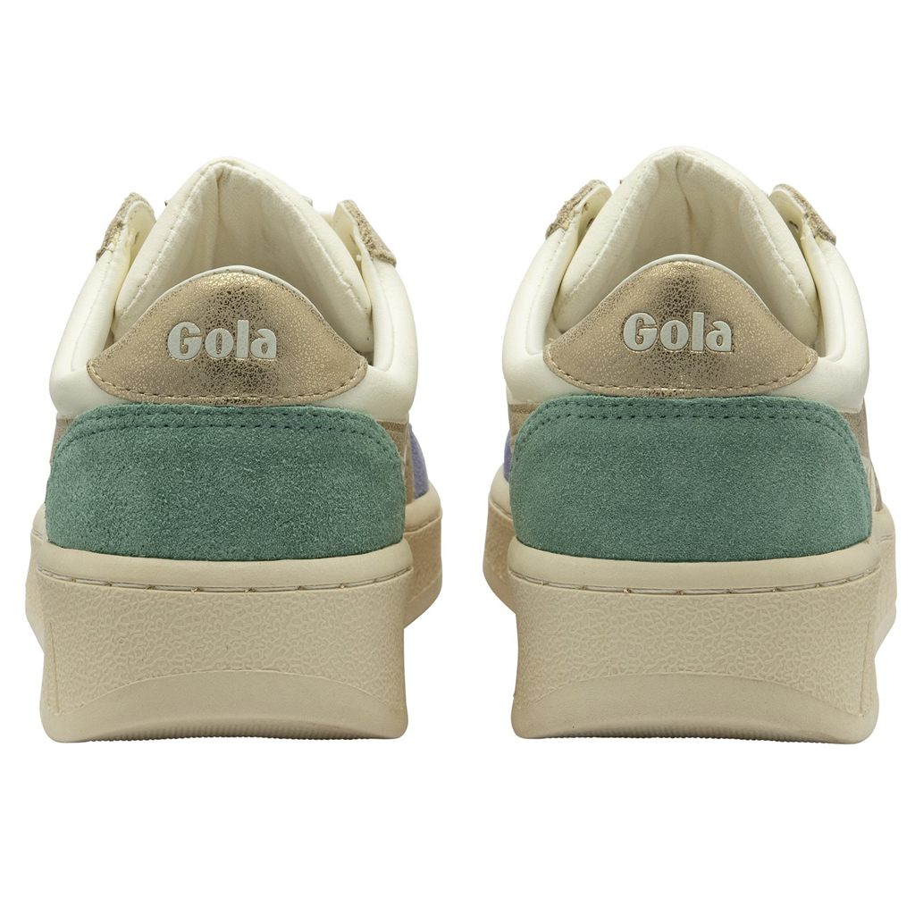 Gola Classics Grandslam Quadrant Sneakers Blancos Lavanda Dorados Verdes Mexico | IJB-864701