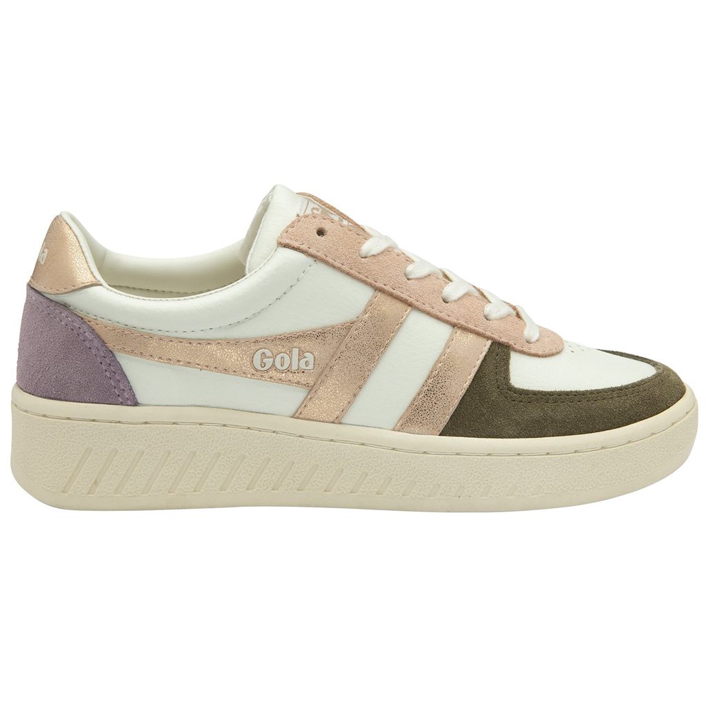 Gola Classics Grandslam Quadrant Sneakers Blancos Kaki Rosas Dorados Mexico | EUQ-320496