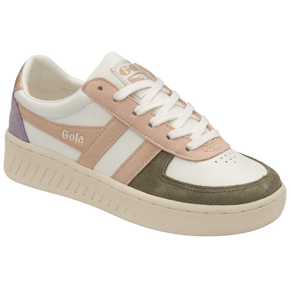 Gola Classics Grandslam Quadrant Sneakers Blancos Kaki Rosas Dorados Mexico | EUQ-320496