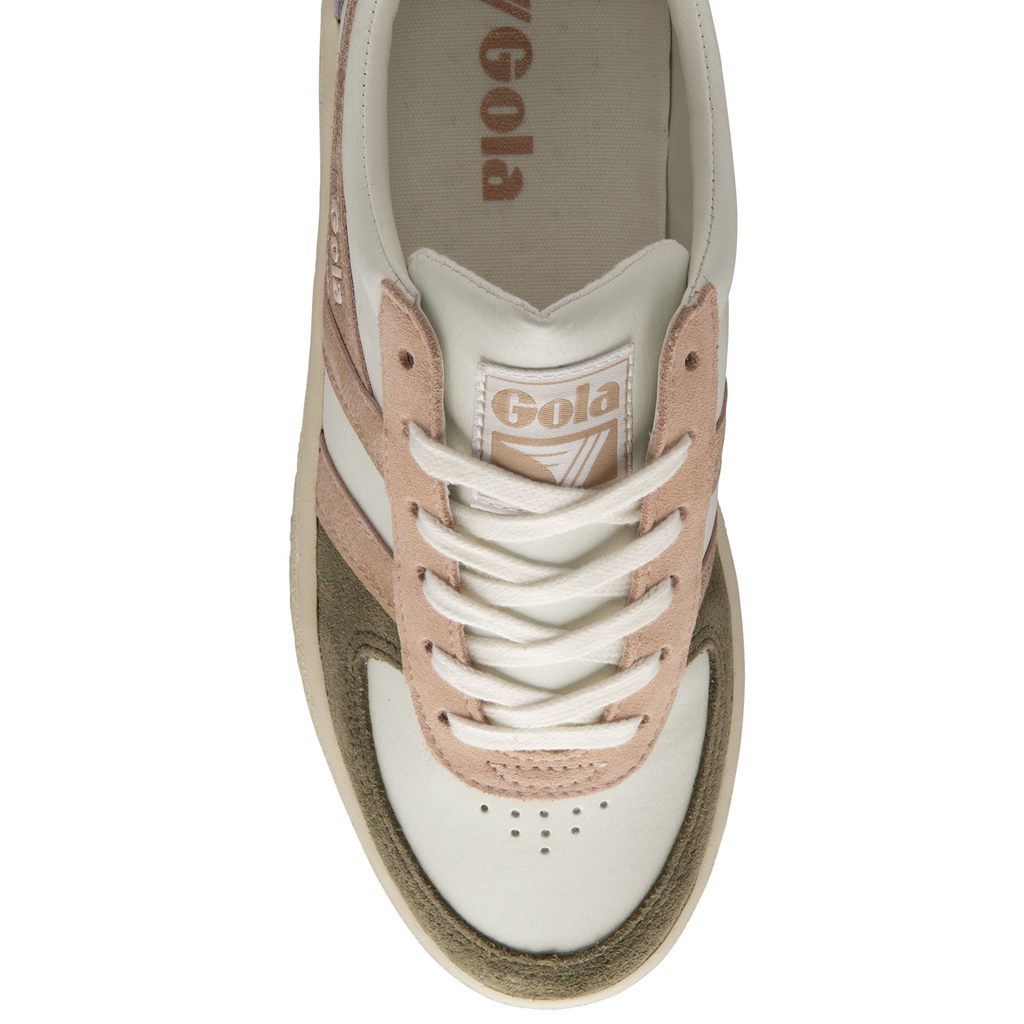 Gola Classics Grandslam Quadrant Sneakers Blancos Kaki Rosas Dorados Mexico | EUQ-320496