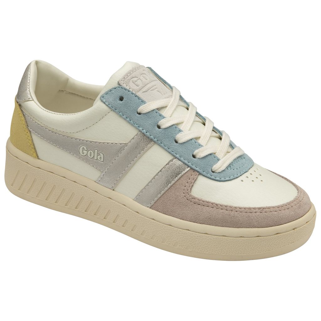 Gola Classics Grandslam Quadrant Sneakers Blancos Plateados Azules Mexico | FVS-453876