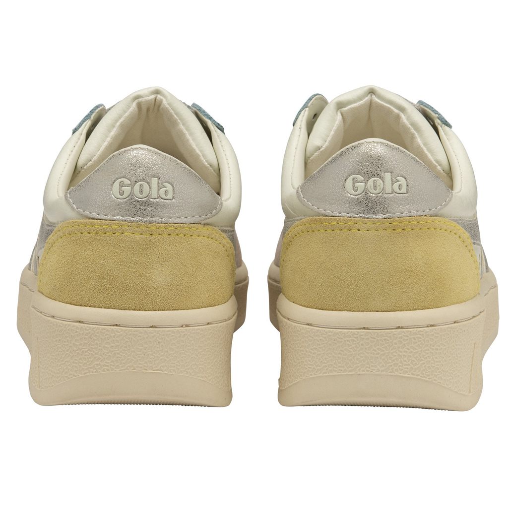 Gola Classics Grandslam Quadrant Sneakers Blancos Plateados Azules Mexico | FVS-453876