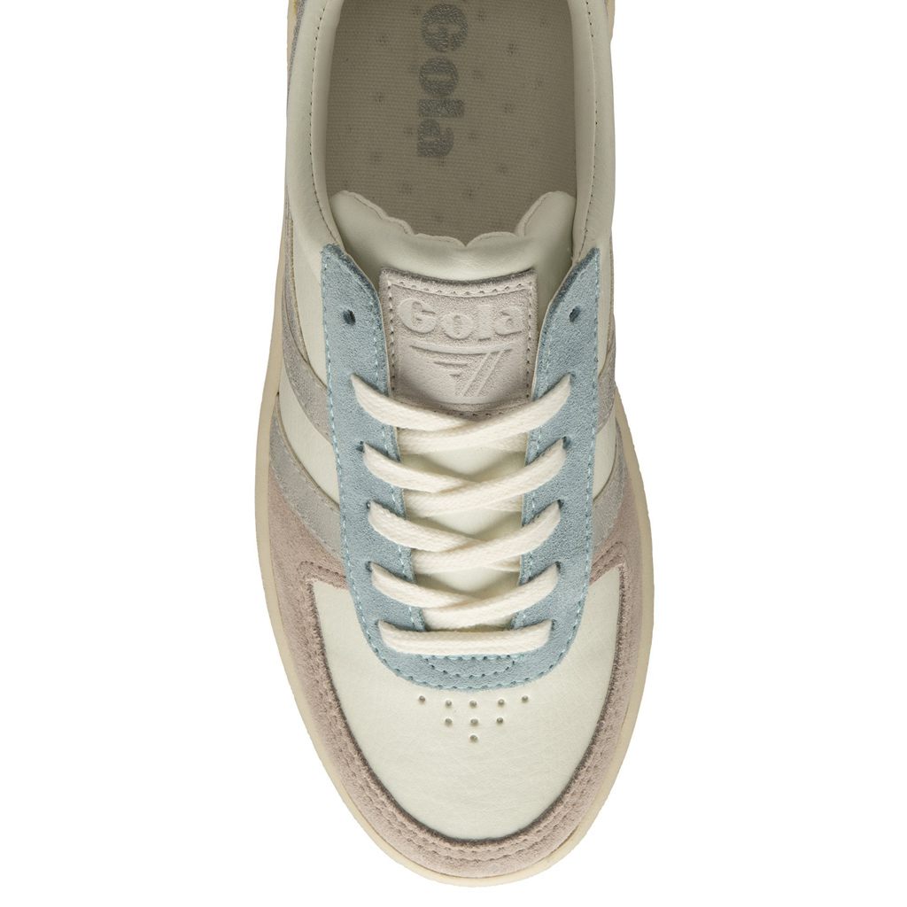 Gola Classics Grandslam Quadrant Sneakers Blancos Plateados Azules Mexico | FVS-453876