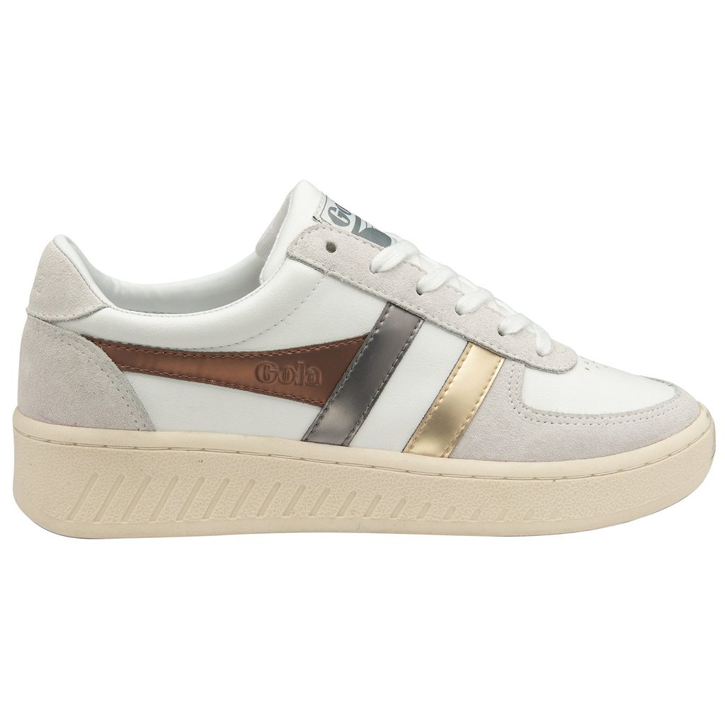 Gola Classics Grandslam Trident Metallic Sneakers Blancos Dorados Mexico | ZFO-502731
