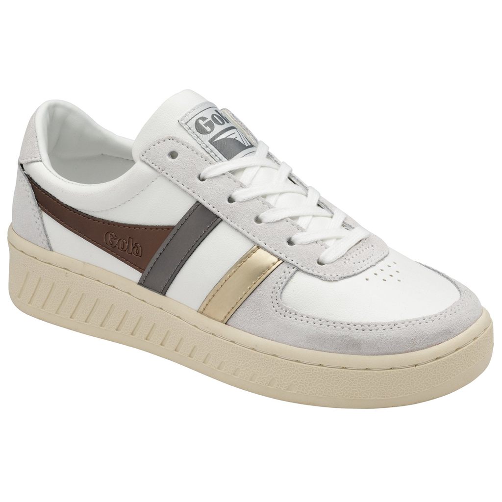Gola Classics Grandslam Trident Metallic Sneakers Blancos Dorados Mexico | ZFO-502731