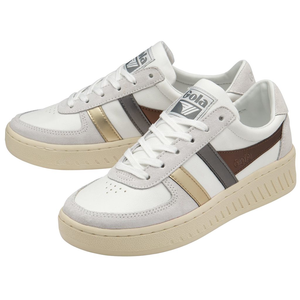 Gola Classics Grandslam Trident Metallic Sneakers Blancos Dorados Mexico | ZFO-502731