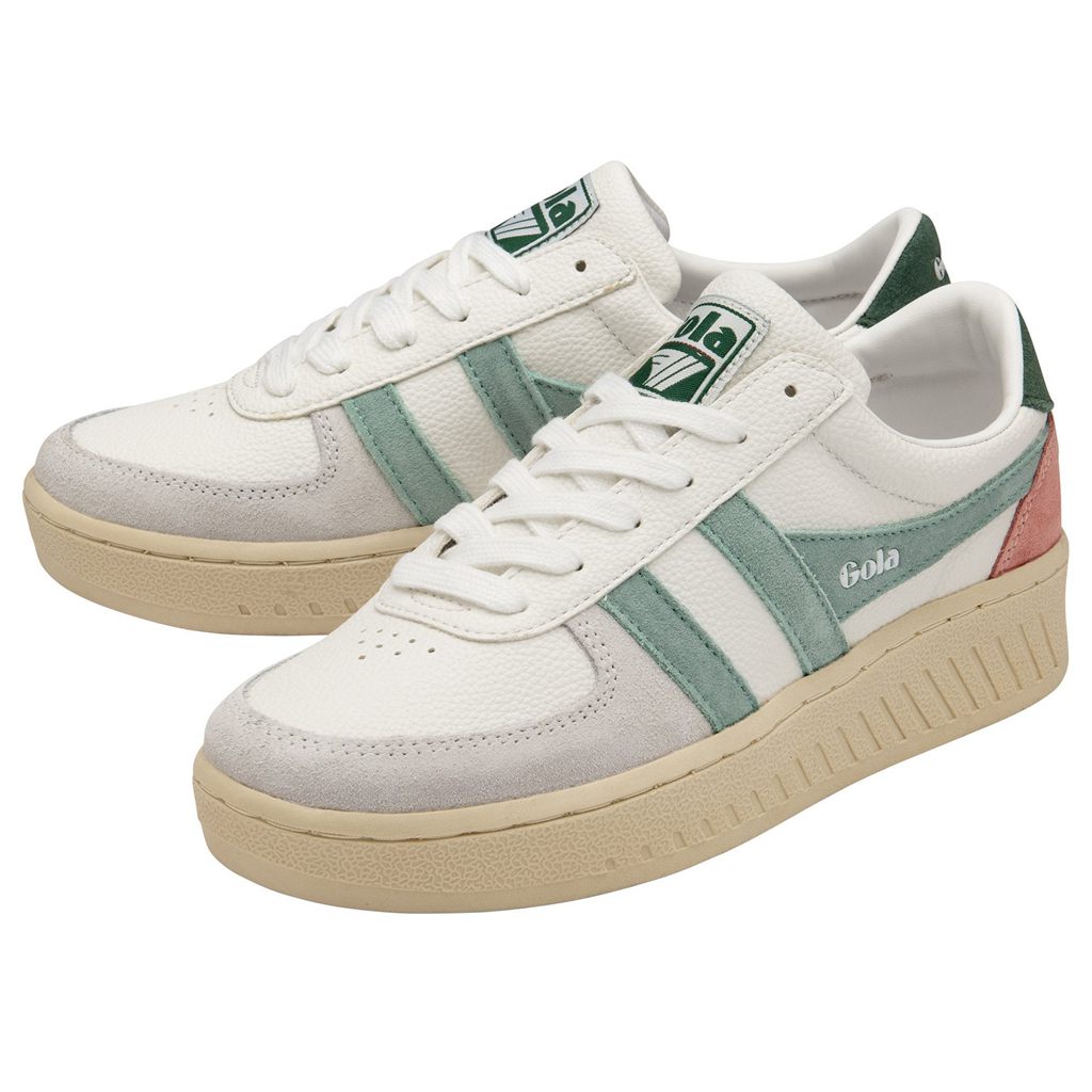 Gola Classics Grandslam Trident Sneakers Blancos Verdes Mexico | DPX-650491