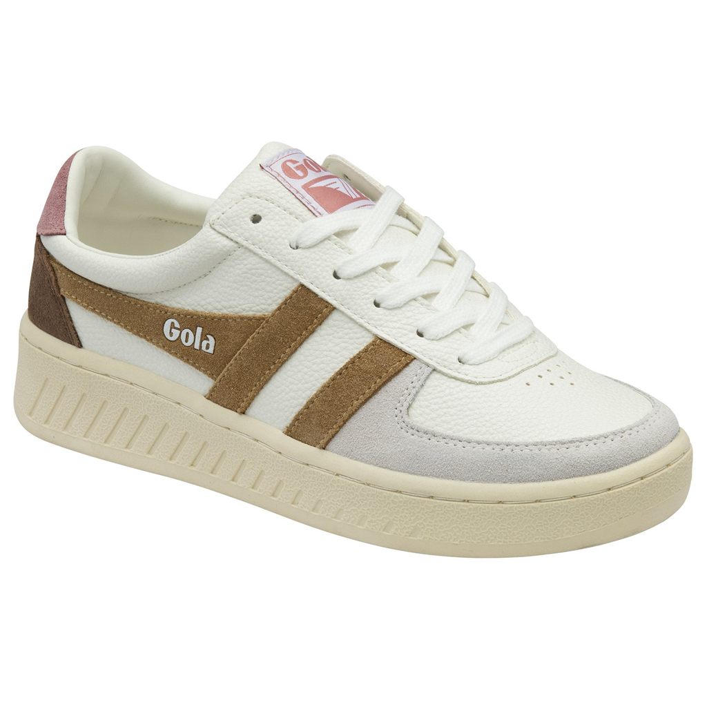 Gola Classics Grandslam Trident Sneakers Blancos Marrom Rosas Mexico | ZAI-250841