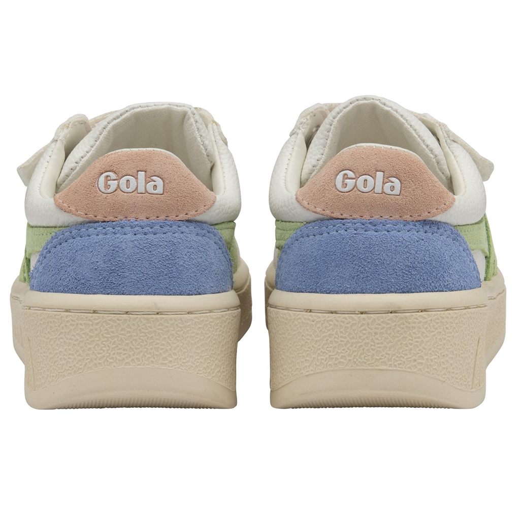 Gola Classics Grandslam Trident Strap Sneakers Blancos Verdes Rosas Mexico | JIC-964725