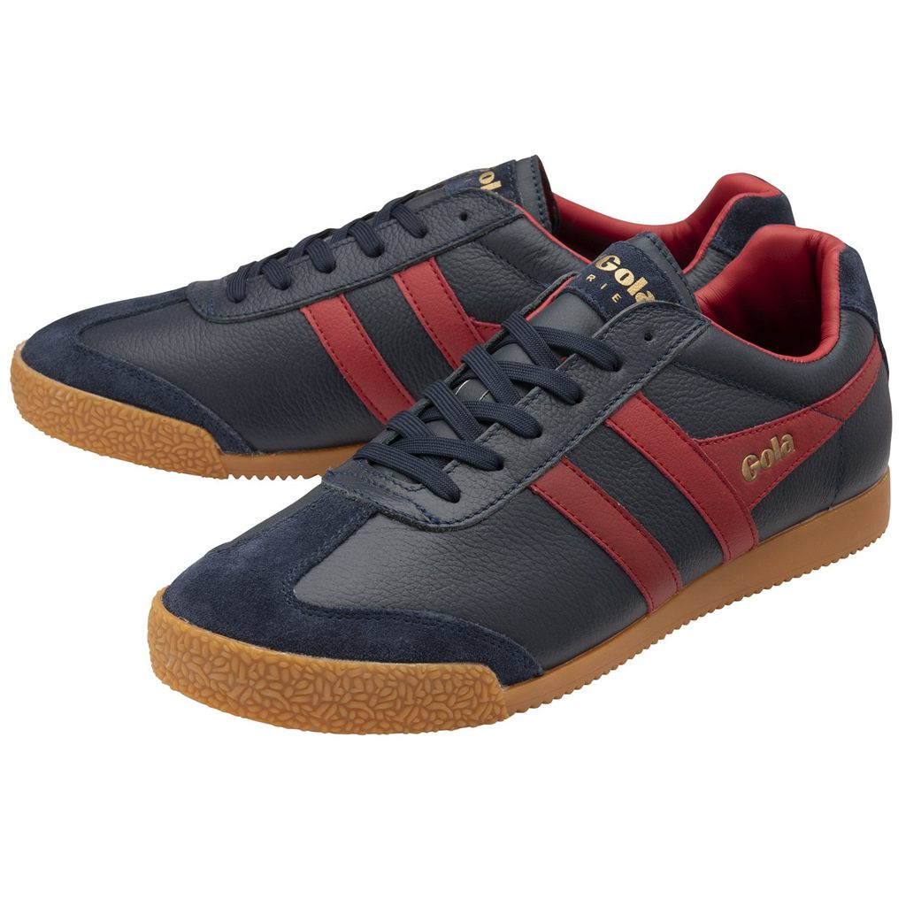 Gola Classics Harrier Leather Sneakers Azul Marino Rojos Oscuro Rojos Oscuro Mexico | KTX-684175