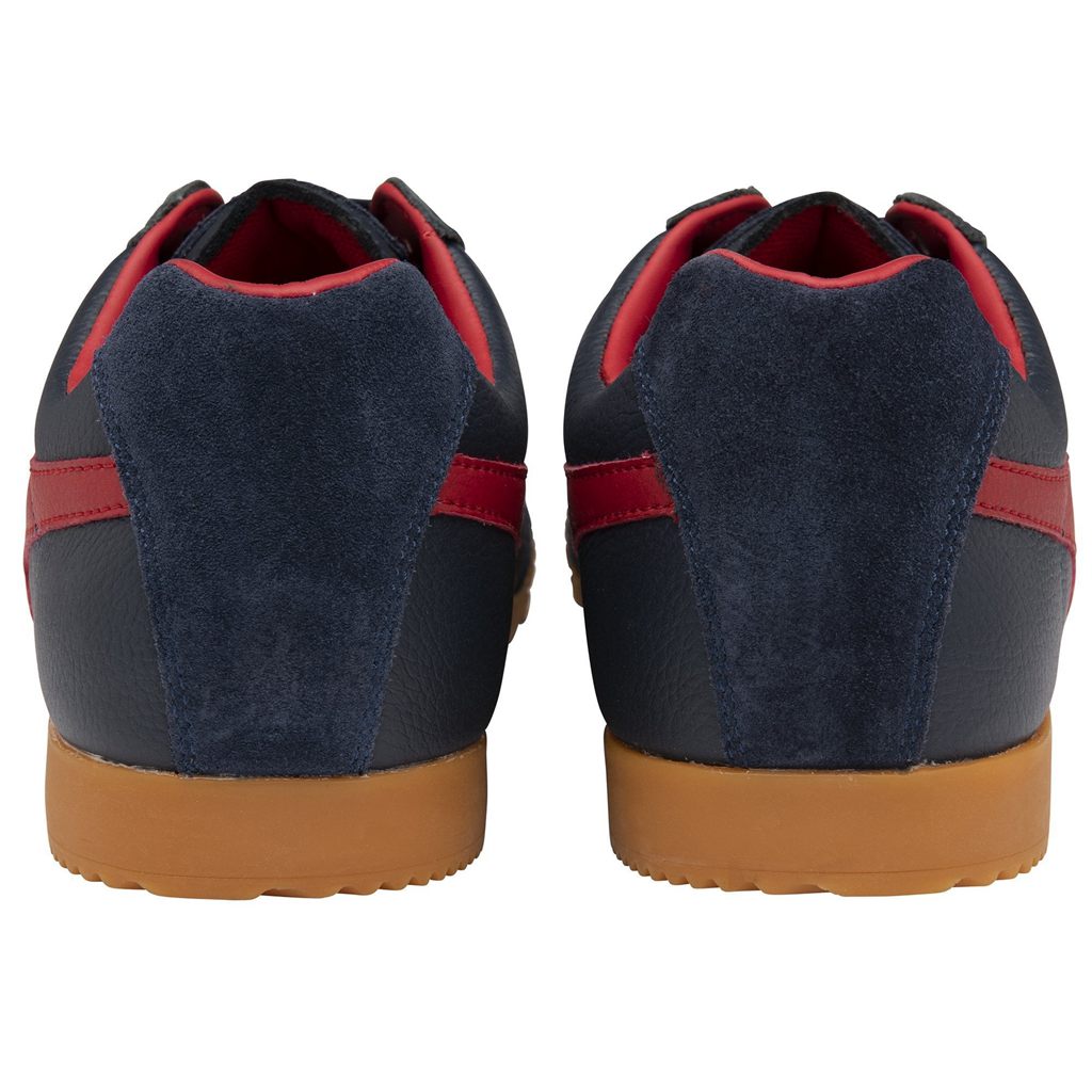 Gola Classics Harrier Leather Sneakers Azul Marino Rojos Oscuro Rojos Oscuro Mexico | KTX-684175