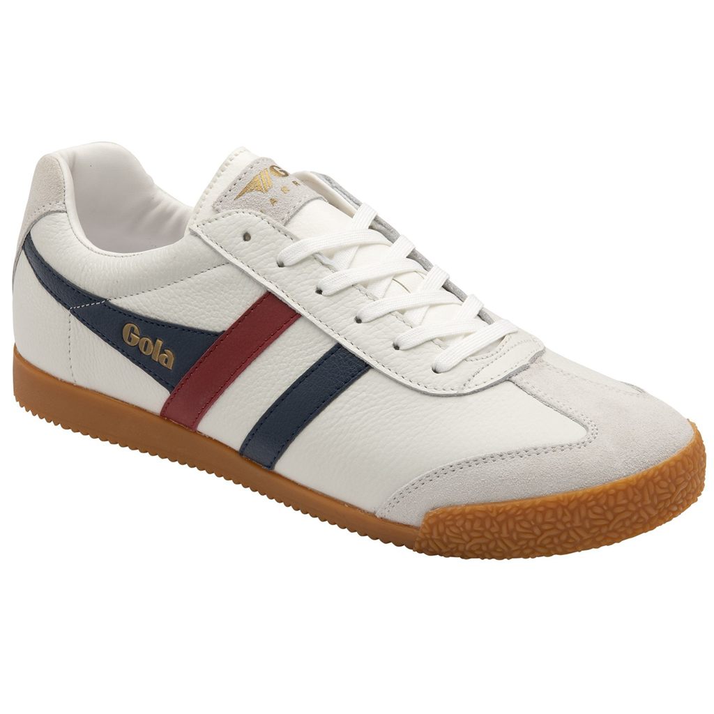 Gola Classics Harrier Leather Sneakers Blancos Azul Marino Rojos Mexico | SLK-548720