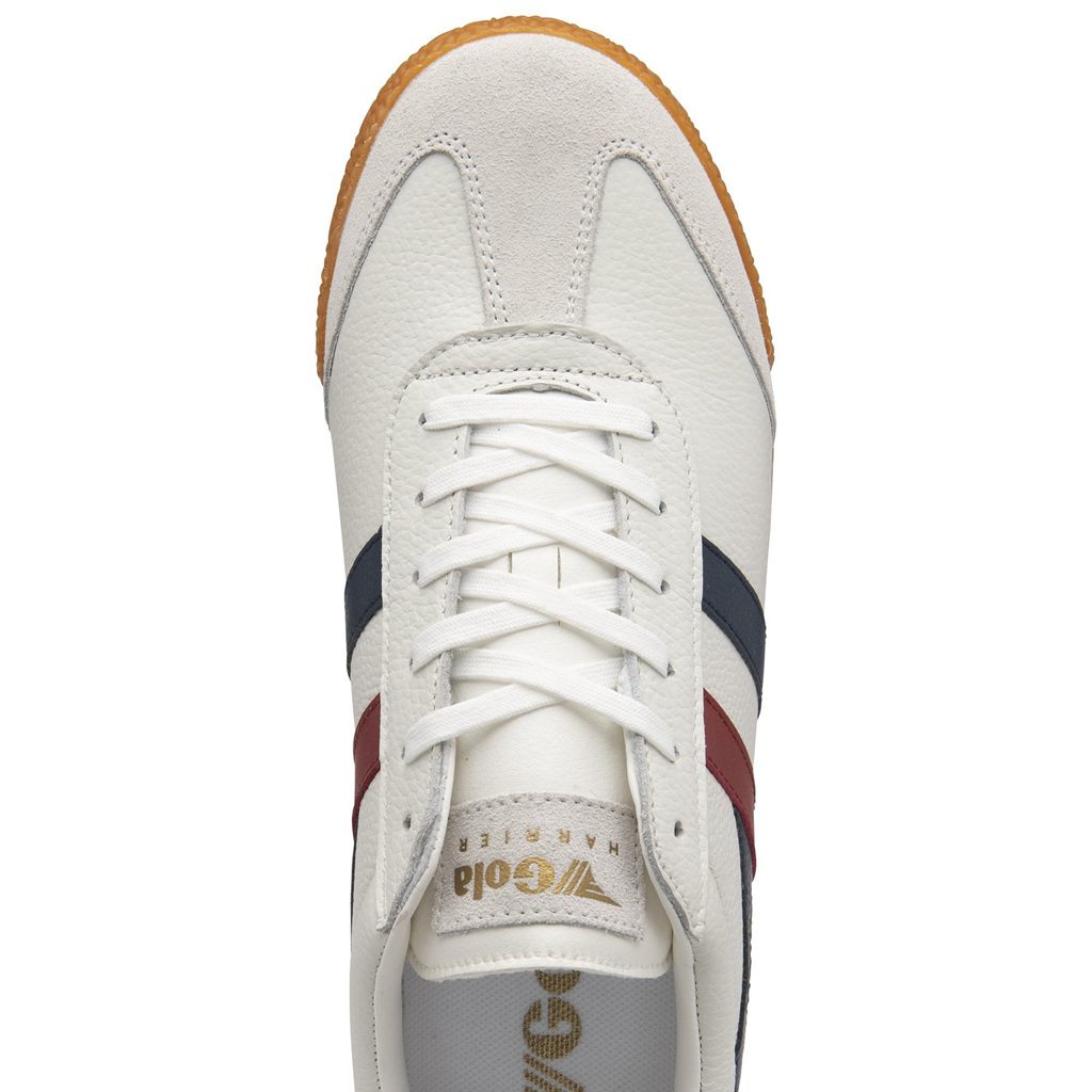 Gola Classics Harrier Leather Sneakers Blancos Azul Marino Rojos Mexico | SLK-548720