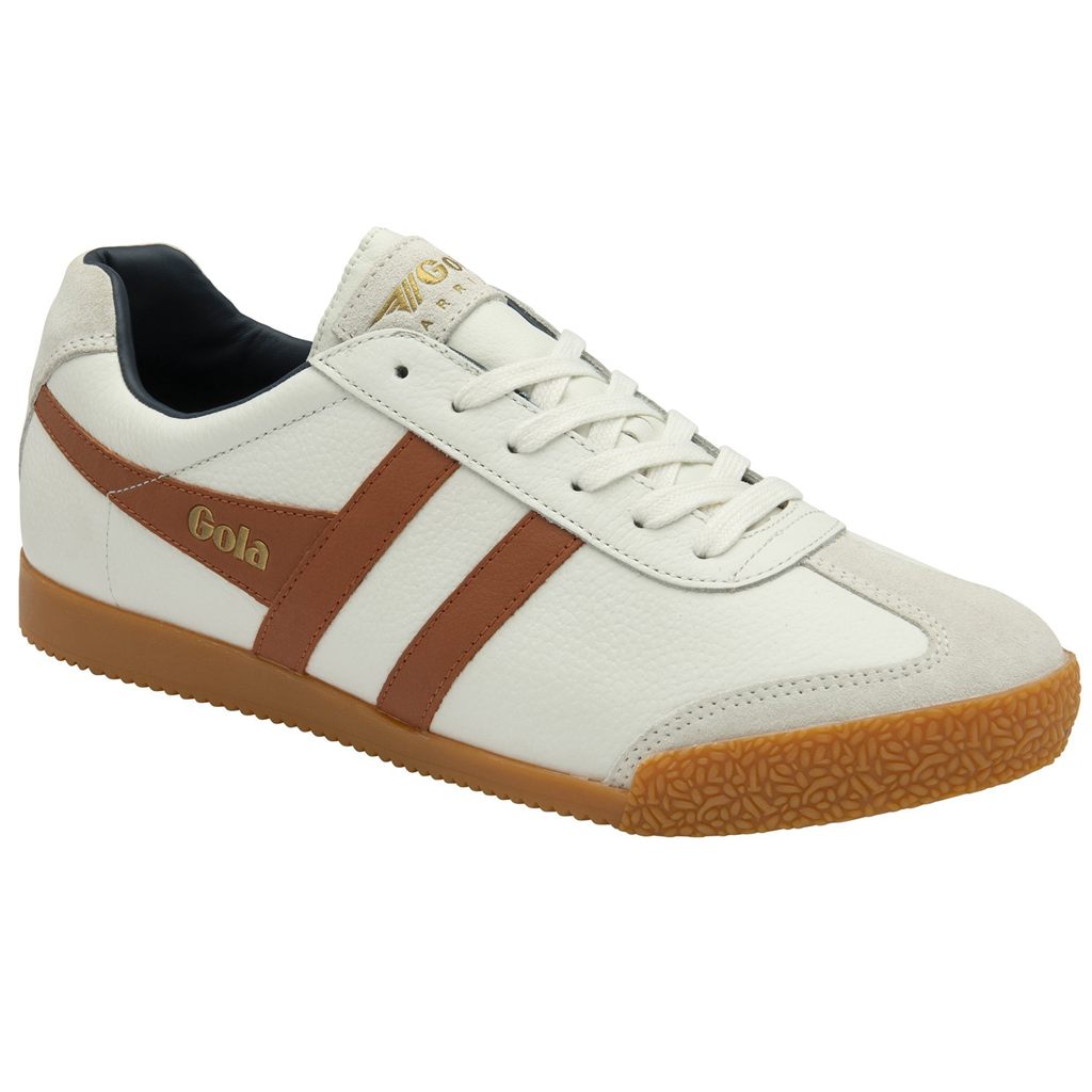 Gola Classics Harrier Leather Sneakers Blancos Naranjas Azul Marino Mexico | TWR-385692