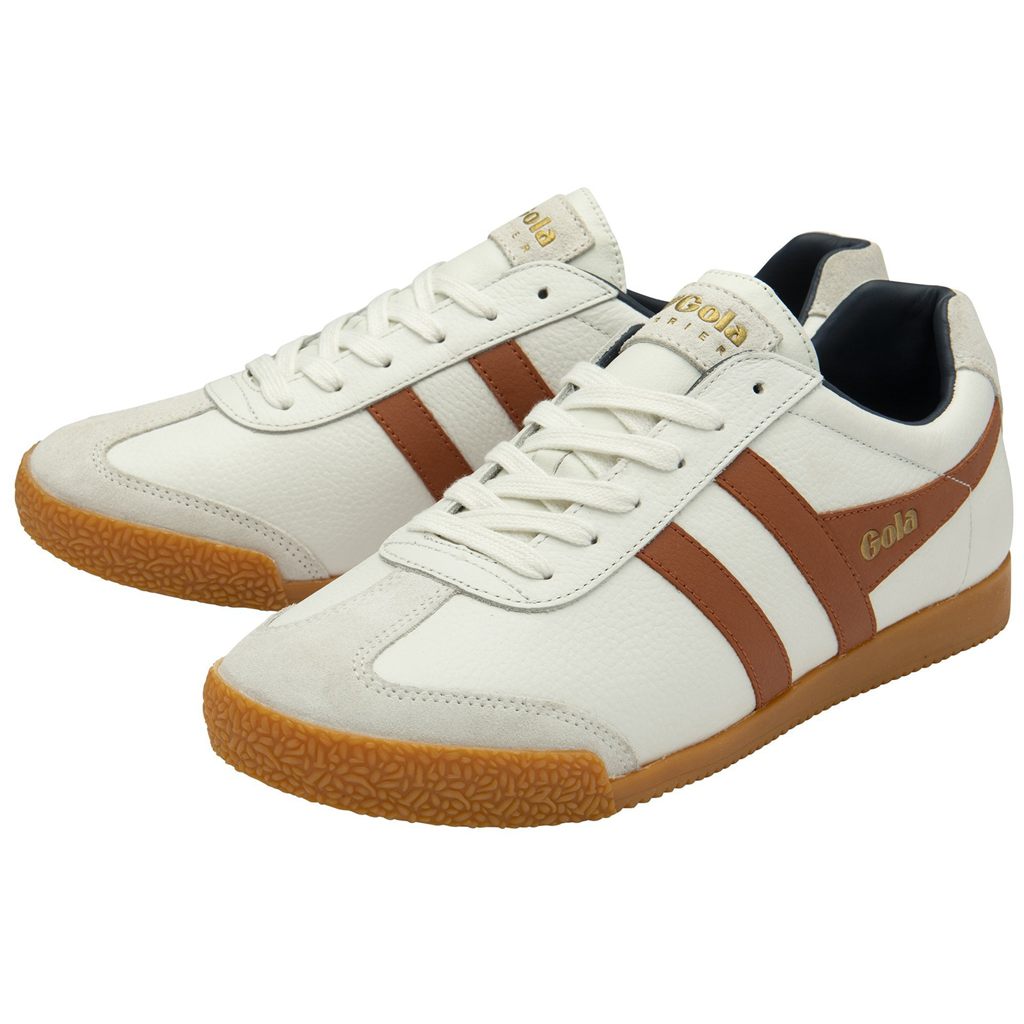 Gola Classics Harrier Leather Sneakers Blancos Naranjas Azul Marino Mexico | TWR-385692