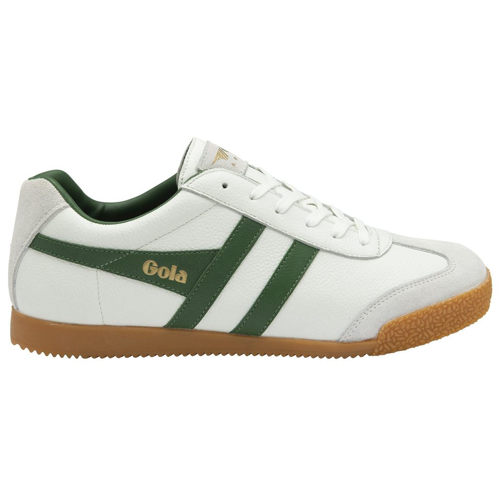Gola Classics Harrier Leather Sneakers Blancos Verdes Verdes Mexico | NHR-467219