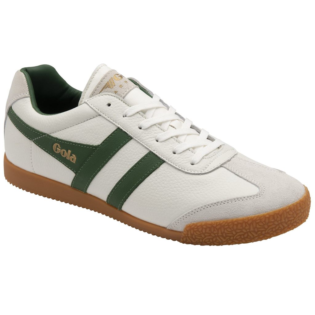 Gola Classics Harrier Leather Sneakers Blancos Verdes Verdes Mexico | NHR-467219