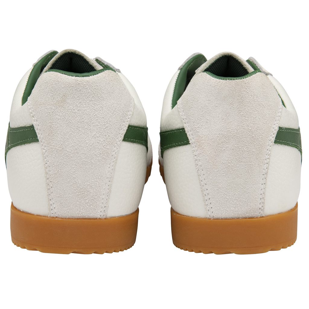 Gola Classics Harrier Leather Sneakers Blancos Verdes Verdes Mexico | NHR-467219