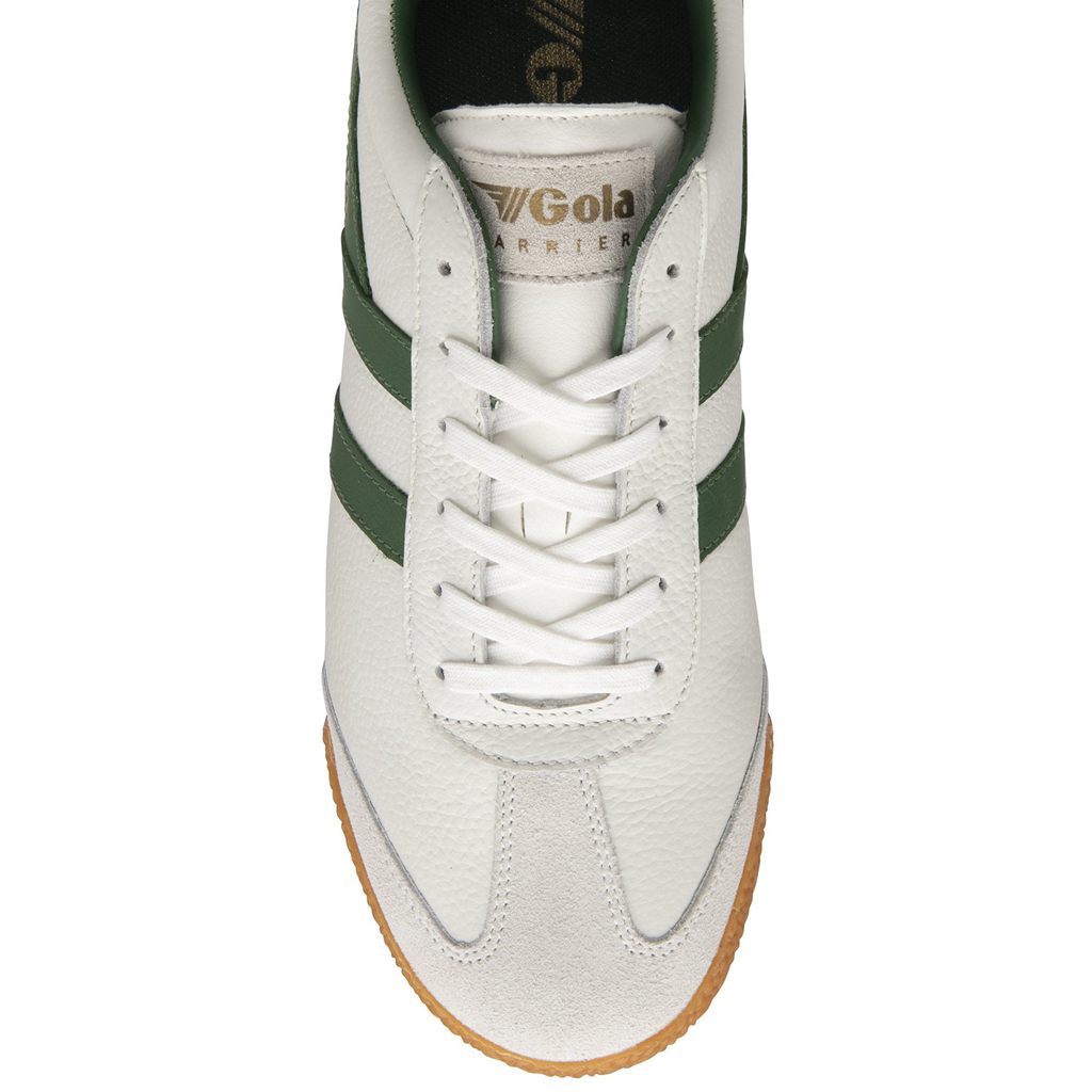 Gola Classics Harrier Leather Sneakers Blancos Verdes Verdes Mexico | NHR-467219