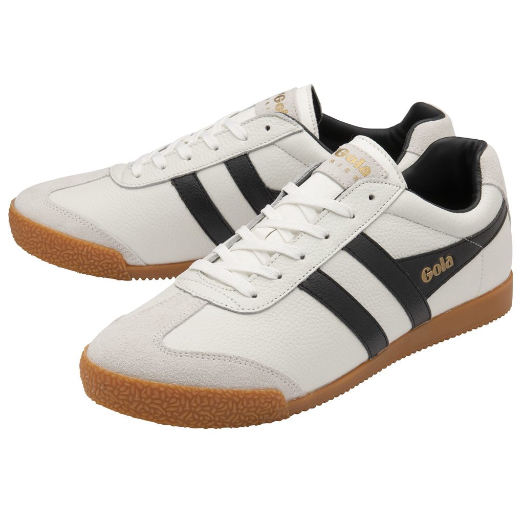 Gola Classics Harrier Leather Sneakers Blancos Negros Negros Mexico | OLJ-508173