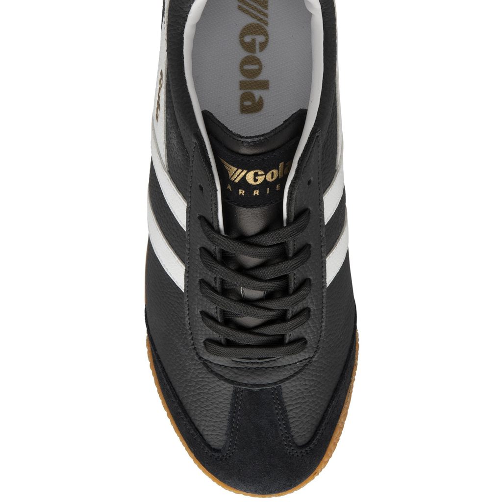 Gola Classics Harrier Leather Sneakers Negros Blancos Blancos Mexico | BCL-065734