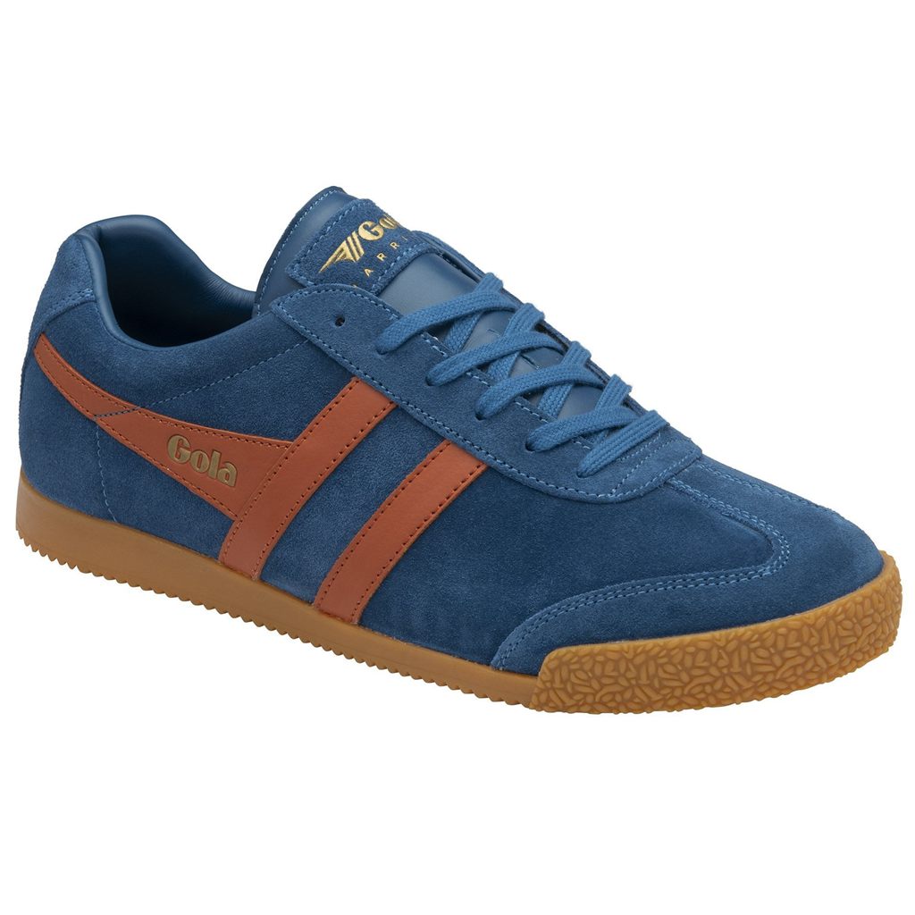 Gola Classics Harrier Suede Sneakers Azules Naranjas Mexico | ALW-482615