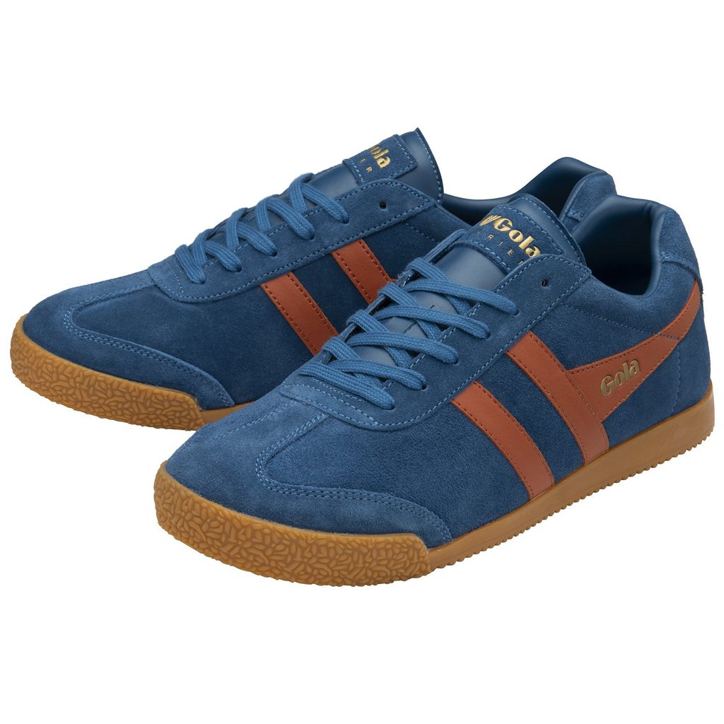 Gola Classics Harrier Suede Sneakers Azules Naranjas Mexico | ALW-482615