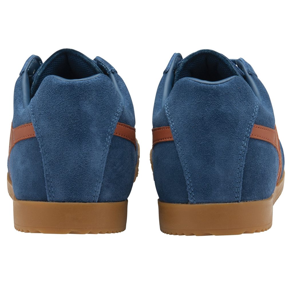 Gola Classics Harrier Suede Sneakers Azules Naranjas Mexico | ALW-482615