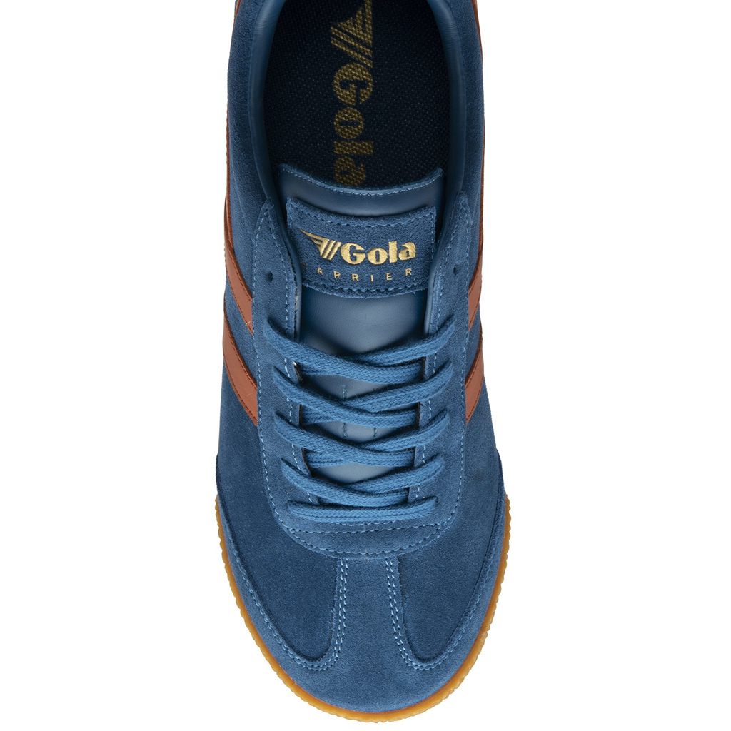 Gola Classics Harrier Suede Sneakers Azules Naranjas Mexico | ALW-482615