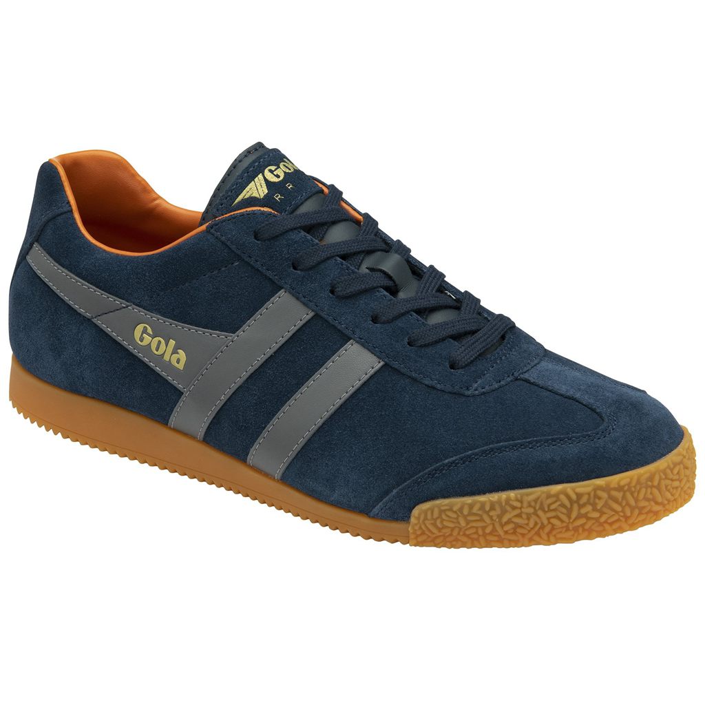 Gola Classics Harrier Suede Sneakers Azul Marino Naranjas Mexico | DQI-470568