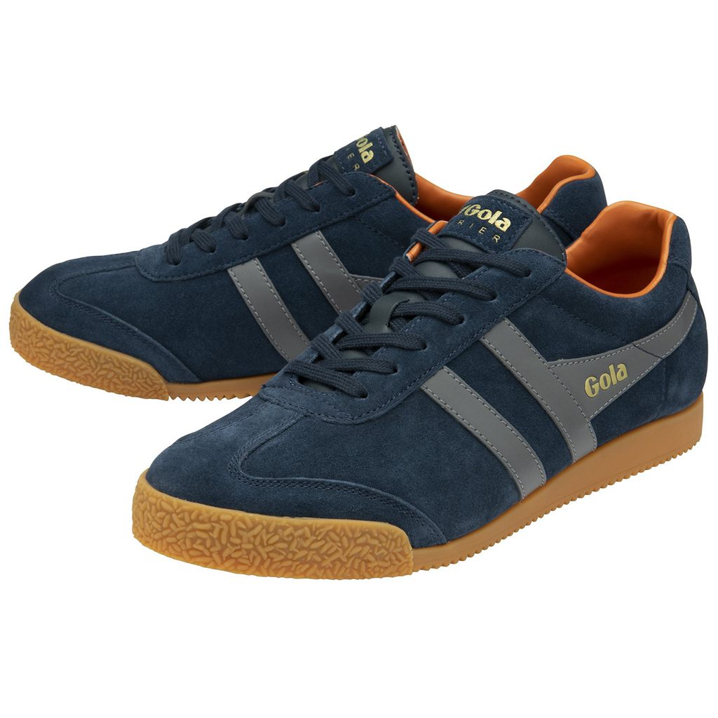 Gola Classics Harrier Suede Sneakers Azul Marino Naranjas Mexico | DQI-470568