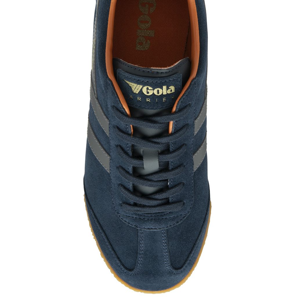 Gola Classics Harrier Suede Sneakers Azul Marino Naranjas Mexico | DQI-470568
