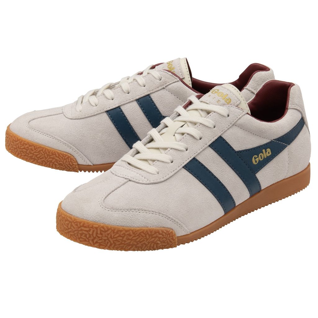 Gola Classics Harrier Suede Sneakers Blancos Azules Rojos Oscuro Mexico | JVT-915472
