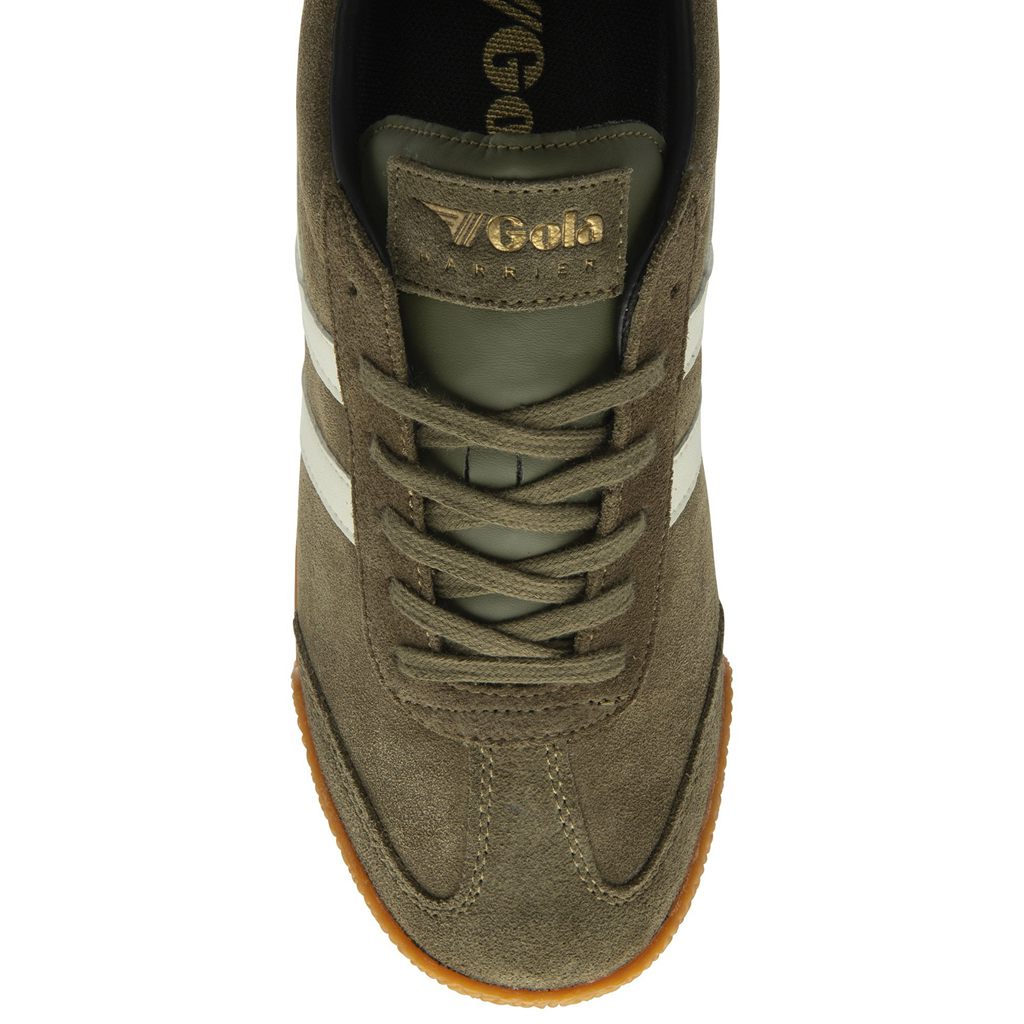 Gola Classics Harrier Suede Sneakers Kaki Blancos Negros Mexico | CKF-186754