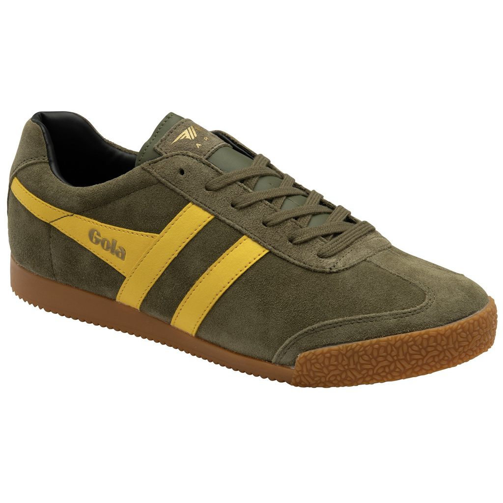 Gola Classics Harrier Suede Sneakers Kaki Negros Mexico | THE-934078