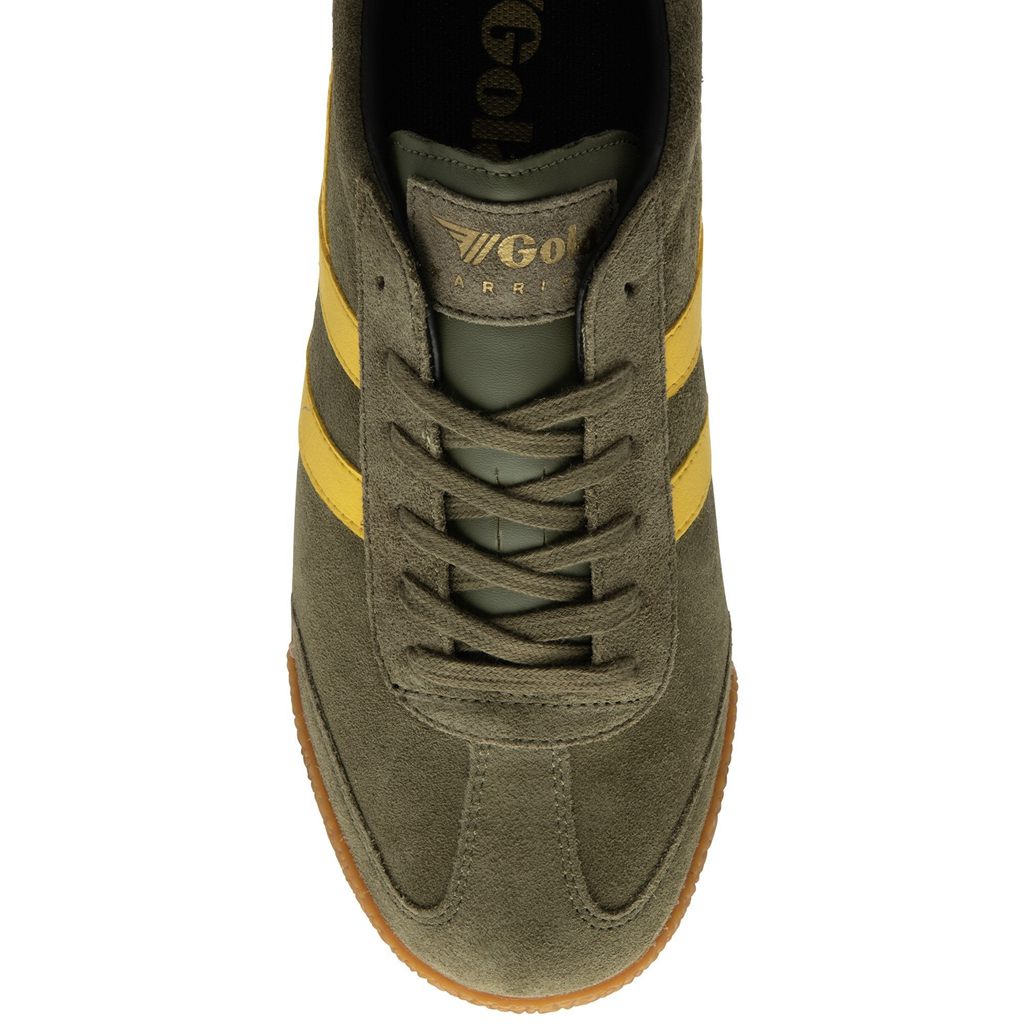 Gola Classics Harrier Suede Sneakers Kaki Negros Mexico | THE-934078