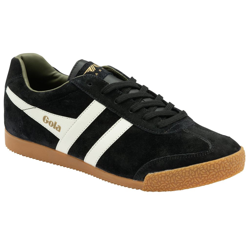 Gola Classics Harrier Suede Sneakers Negros Blancos Kaki Mexico | VSC-915862
