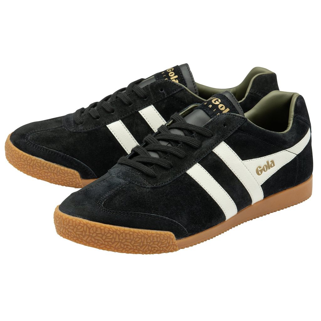 Gola Classics Harrier Suede Sneakers Negros Blancos Kaki Mexico | VSC-915862