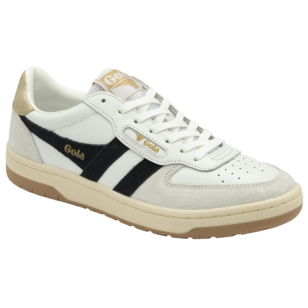 Gola Classics Hawk Sneakers Blancos Negros Dorados Mexico | ZBM-618439