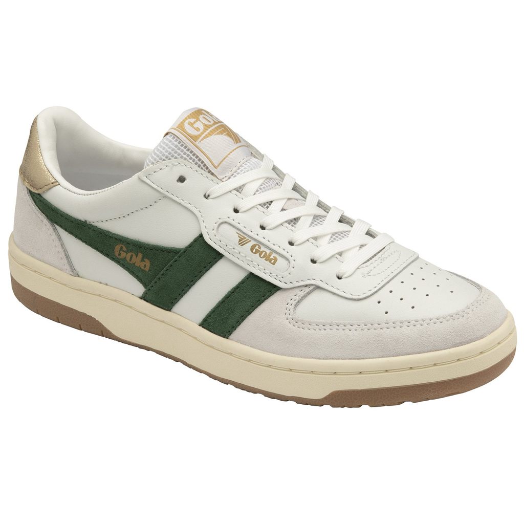 Gola Classics Hawk Sneakers Blancos Verdes Oscuro Dorados Mexico | SKA-593064