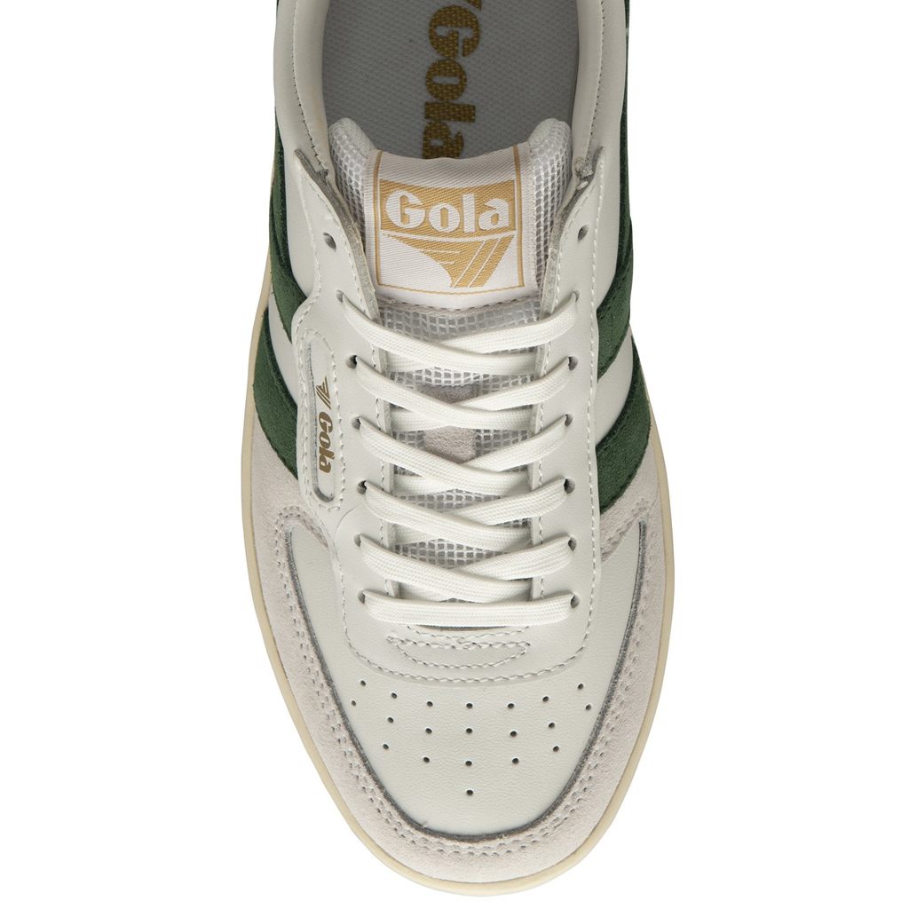 Gola Classics Hawk Sneakers Blancos Verdes Oscuro Dorados Mexico | SKA-593064