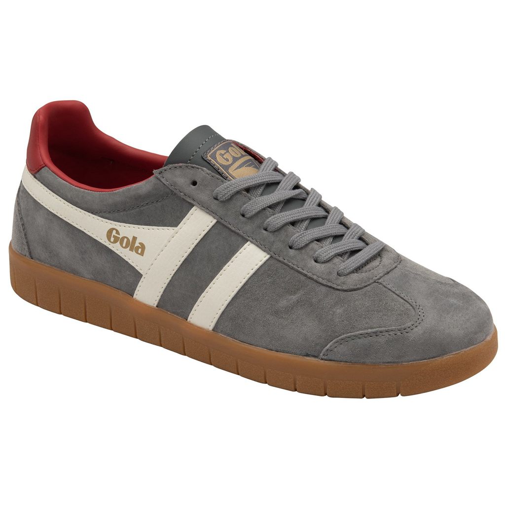Gola Classics Hurricane Suede Sneakers Blancos Rojos Oscuro Mexico | LON-938640