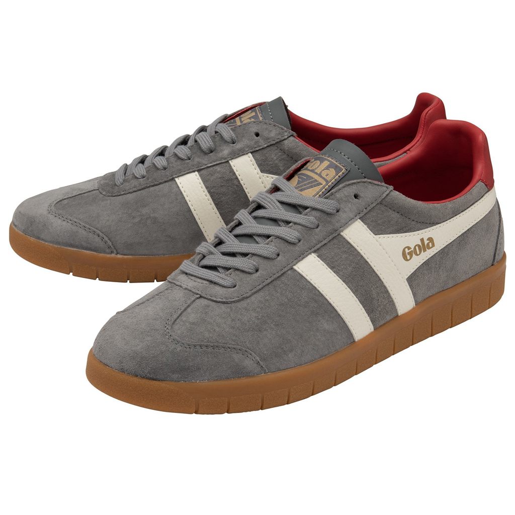Gola Classics Hurricane Suede Sneakers Blancos Rojos Oscuro Mexico | LON-938640