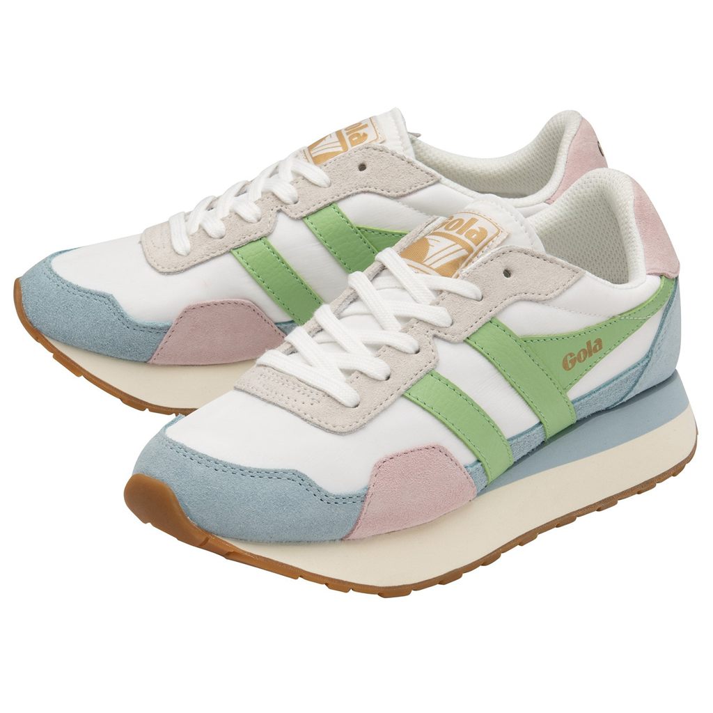 Gola Classics Indiana Sneakers Blancos Azules Verdes Mexico | VXD-758293