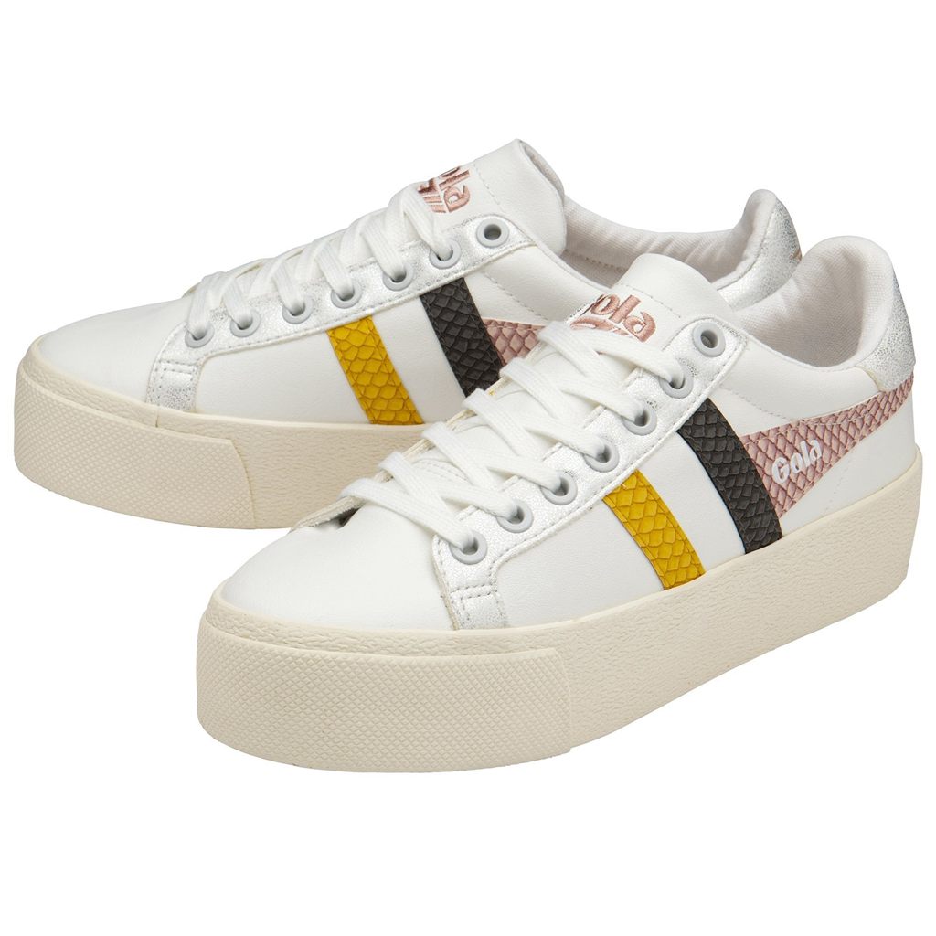 Gola Classics Orchid Platform Trident Snake Sneakers Blancos Rosas Mexico | YBC-652703