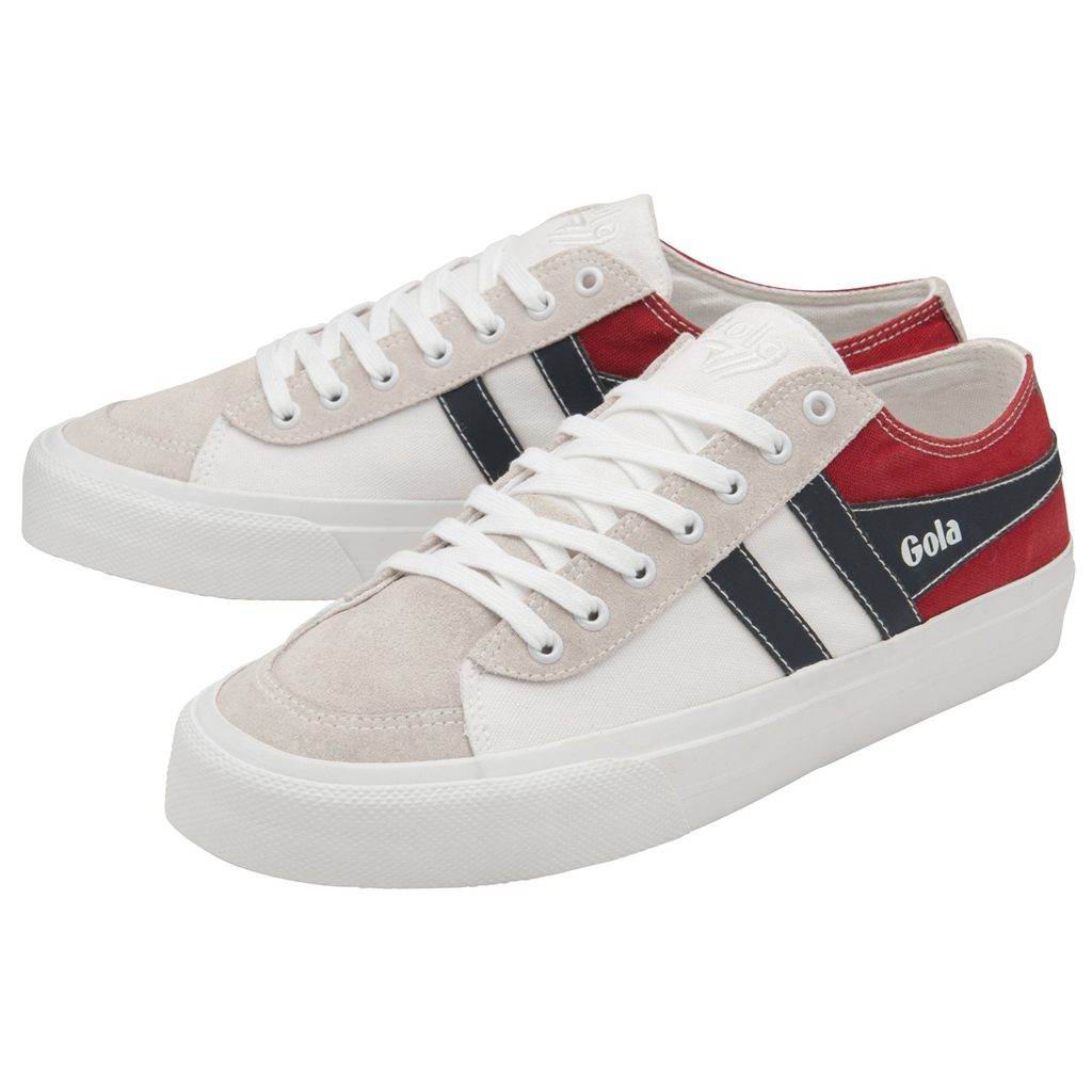 Gola Classics Quota II RWB Plimsoll Sneakers Blancos Rojos Azul Marino Mexico | TKS-849635
