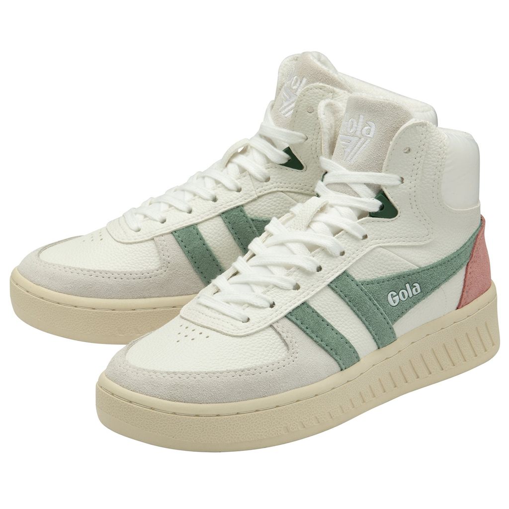 Gola Classics Slam Trident Sneakers Blancos Verdes Coral Rosas Mexico | TBZ-230758