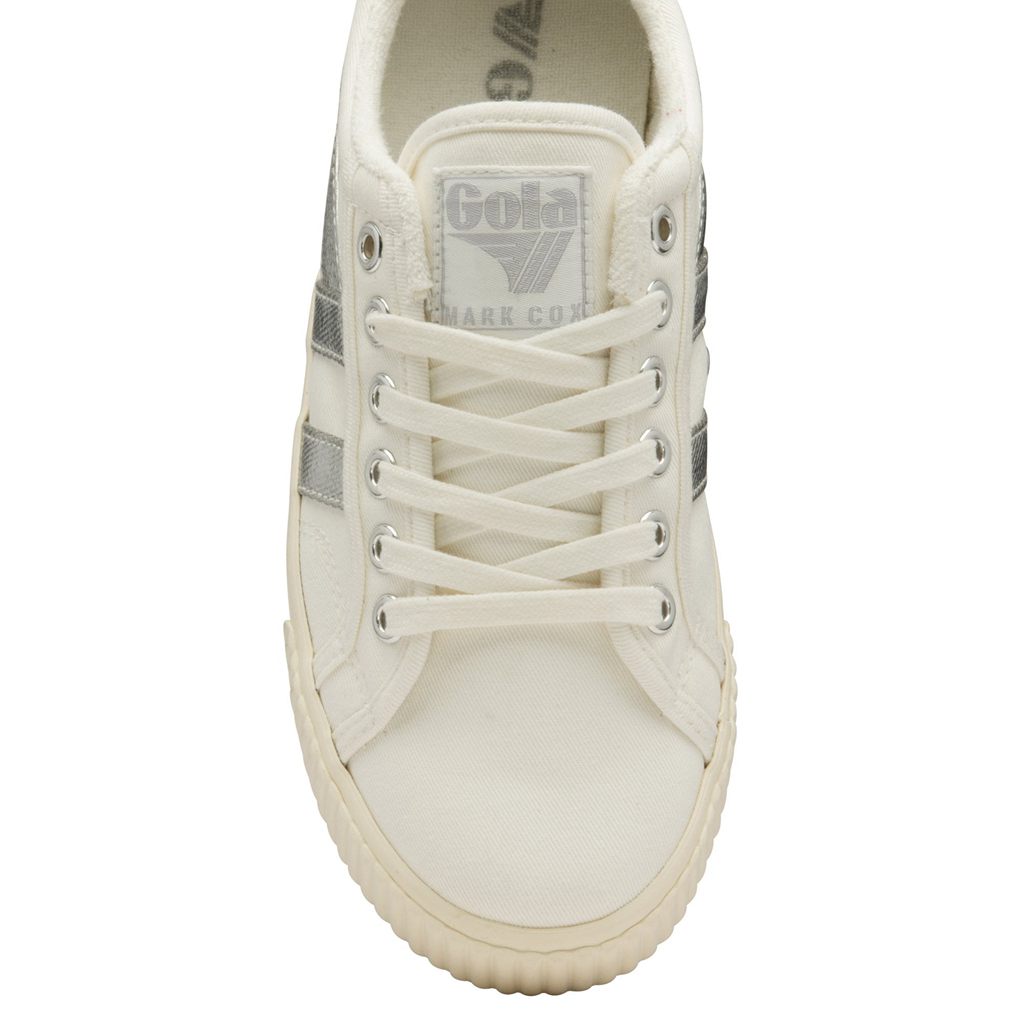 Gola Classics Tennis Mark Cox Sneakers Blancos Plateados Mexico | NQO-379851